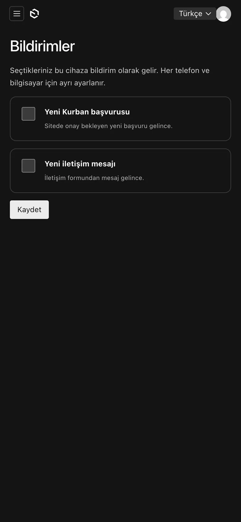 Bildirim ayarları